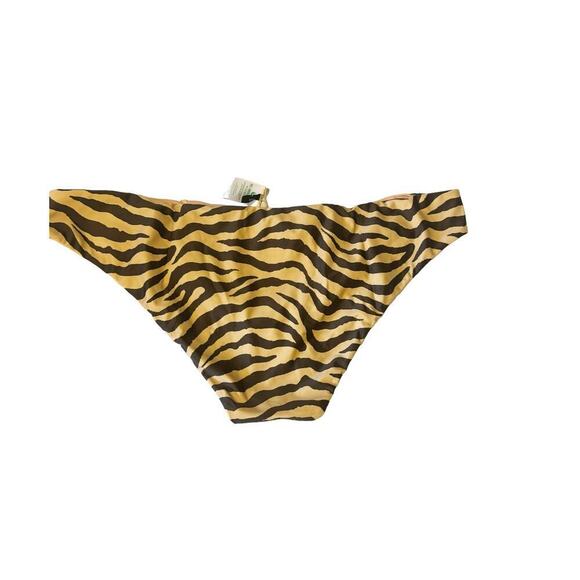 J. Crew Curved-Waist Cheeky Bikini Bottom In Zebra Stripe Size 3X NWT - Picture 5 of 9